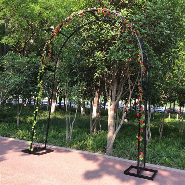 拱门欧式铁艺户外鲜花爬藤网格花架月季别墅拱门