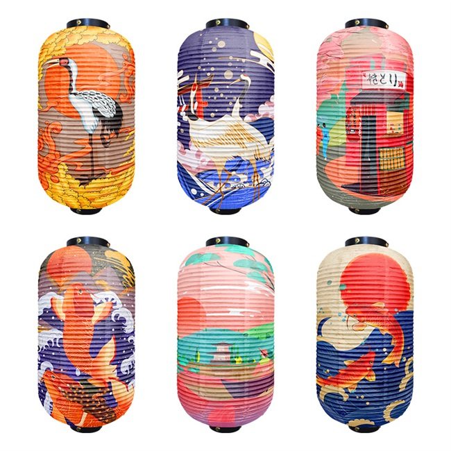 日式新款浮世绘纸灯灯笼印字提灯居酒装饰火锅店灯笼