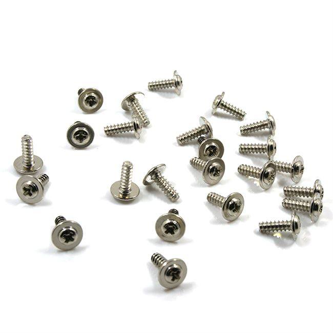 pwa镀镍圆头十字带垫自攻螺丝盘头介子螺丝钉螺钉