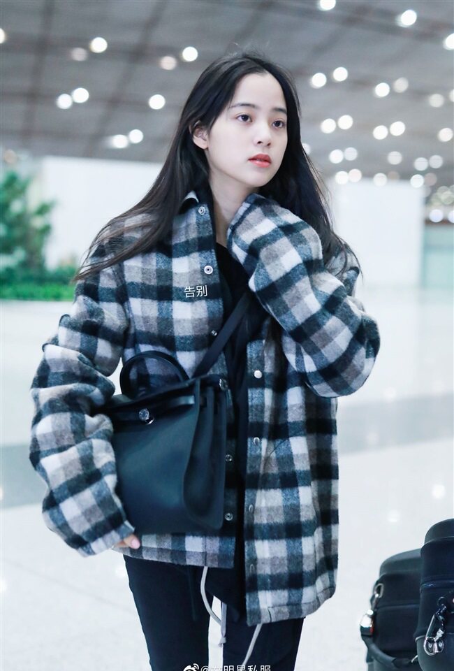 格子欧阳娜娜春秋毛呢加厚开衬秋冬衣服同款明星短外套