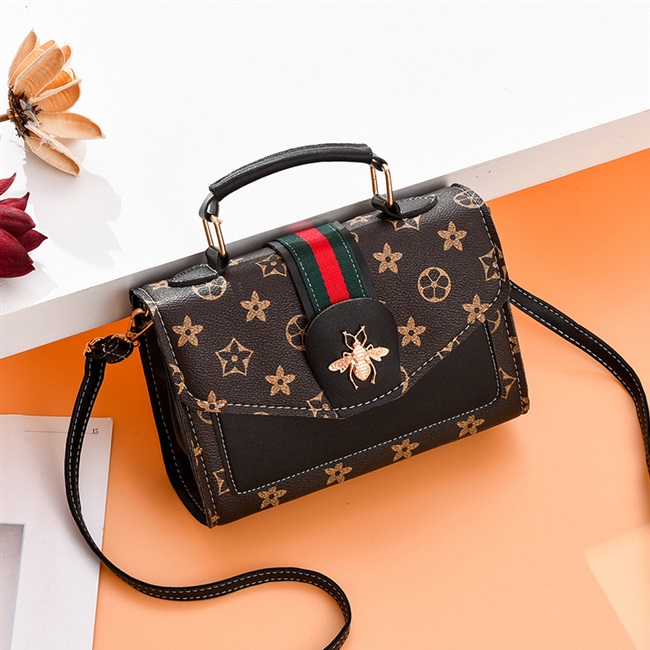 热卖ins超火包包女2020款韩版百搭斜挎包时尚复古印花蜜蜂单肩手