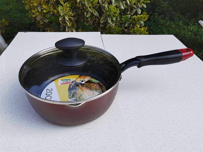 22cm红色深煎炒锅麦饭石倒流品不粘无油烟1-2人煎锅