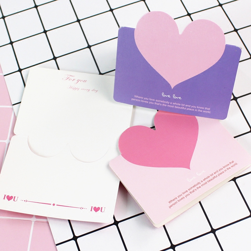 韩国创意手工diy情人节爱心心形贺卡生日祝福小卡贺卡
