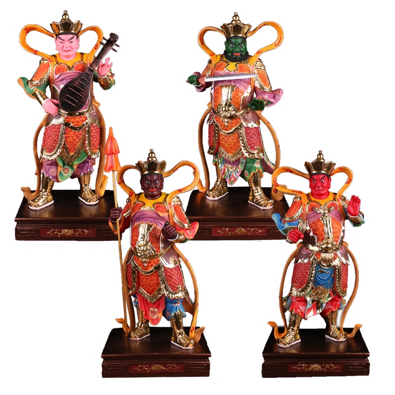 新品四大天王佛像持国增长广目多闻佛教护法金刚摆件