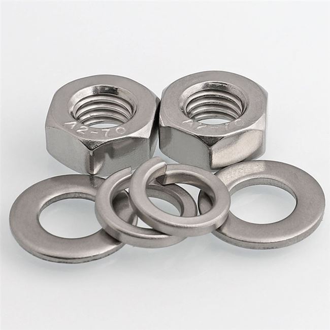 316l不锈钢螺母六角螺帽垫片弹垫m3m4m5m6m8m10m12m14m16m18m20螺母