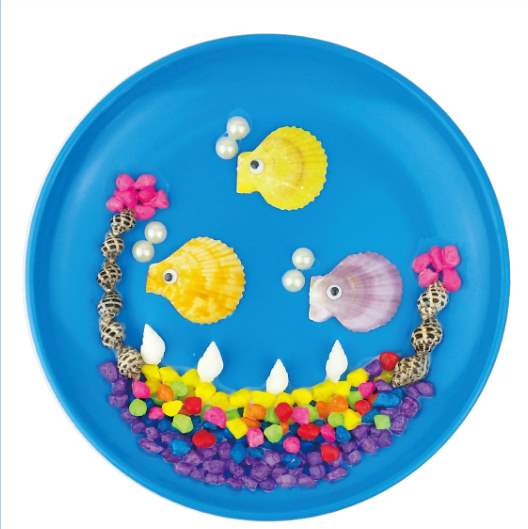 幼儿园手工纸杯儿童海洋海底世界diy纸盘材料手工创意粘贴类