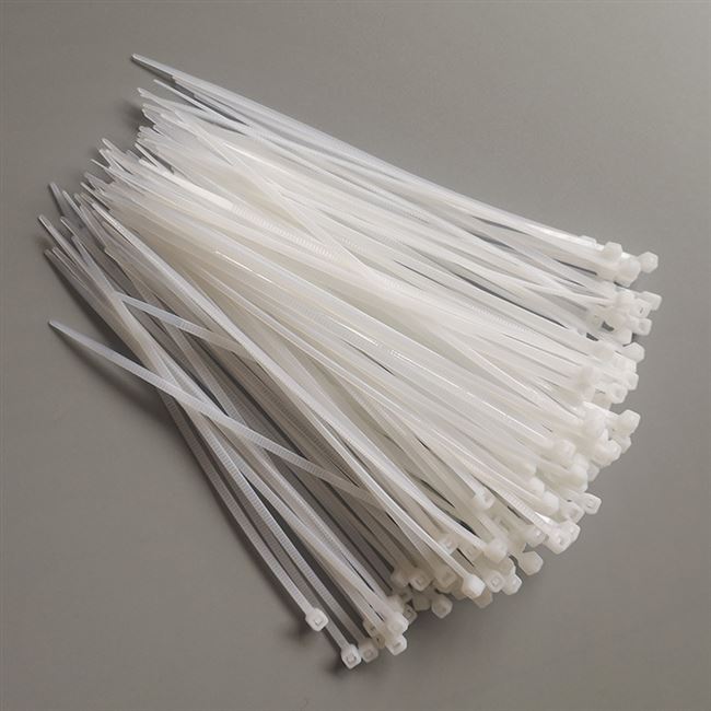 mm白色250尼龙扎带塑料卡扣4*250条宽2.7毫米小号自锁式束线带