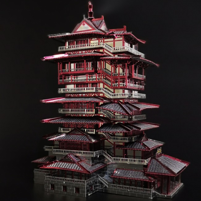 越王楼中国古代建筑3d金属模型拼装拼图拼图