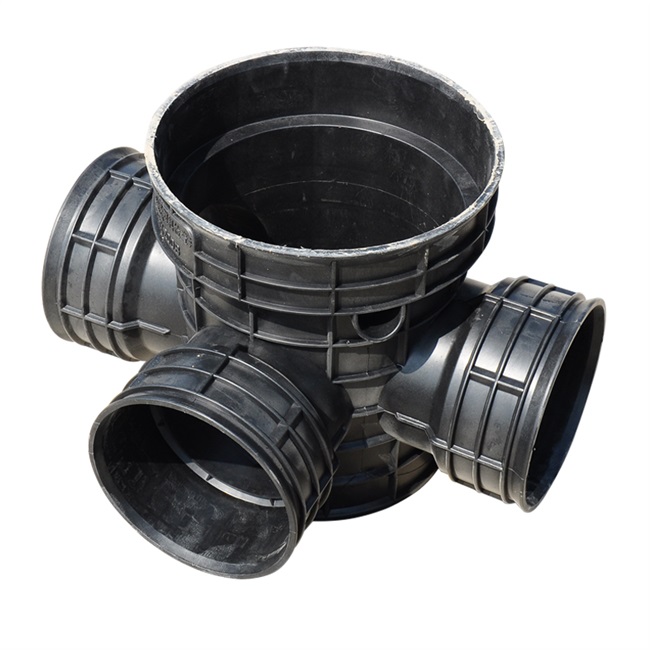 塑料污水三通成品检查井流槽三通井pe窨井雨水pe管