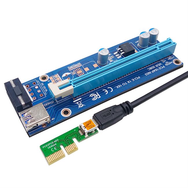 迷你pciex1延长线供电pcie1x延长延伸声卡连接线