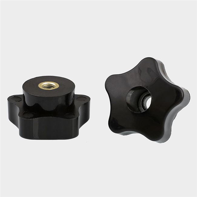 梅花手柄手拧螺母胶木旋钮塑料螺帽通孔星型螺母