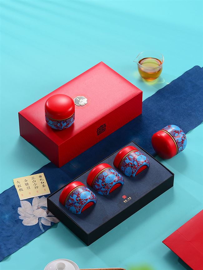 包装盒故宫点翠罐装茶叶岩茶红茶绿茶茶叶罐