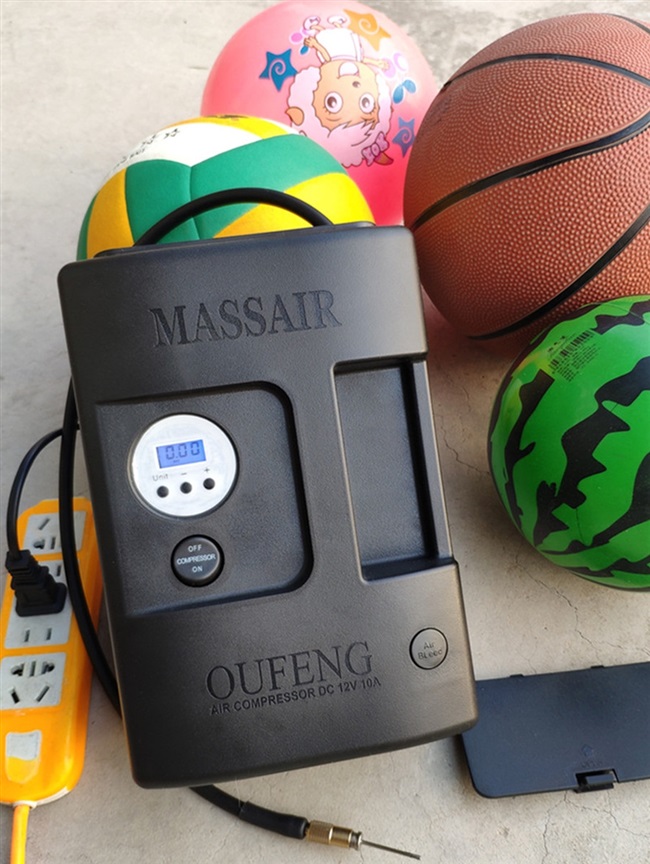 篮球无线无线电电动打气筒自动充停数显充气机电动车打气筒