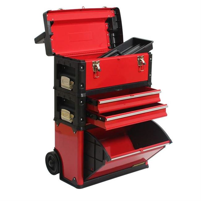 多功能拉杆箱三层工具箱家用手提式五金移动大号工具车