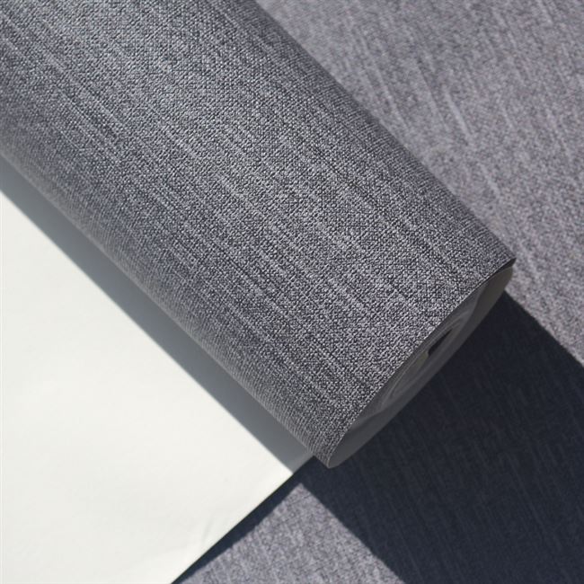 深灰色纯色素色pvc亚麻亚麻布布纹墙纸店铺办公室pvc墙纸