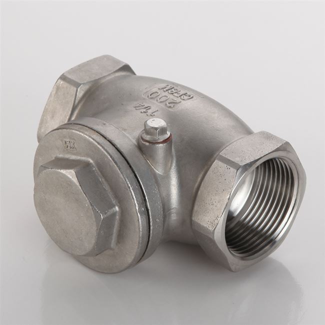 止回阀单向阀16p不锈不锈钢钢丝口旋启式逆止管道止回阀