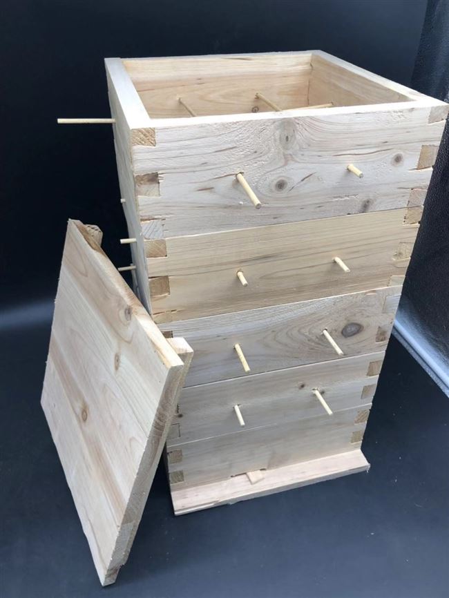 养蜂工具中蜂全套蜂箱土蜂方格子蜂箱全杉木制作土养新用碳化蜂