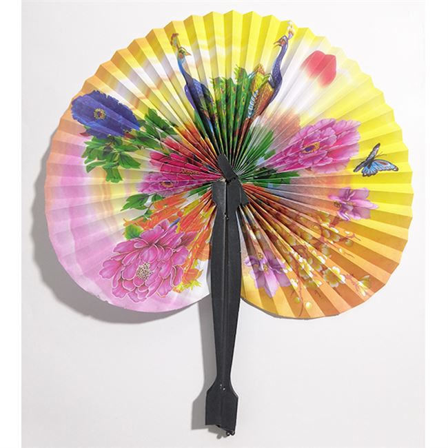 吊板手工夏天扇子学生制作手工制印花玩具彩色扇子