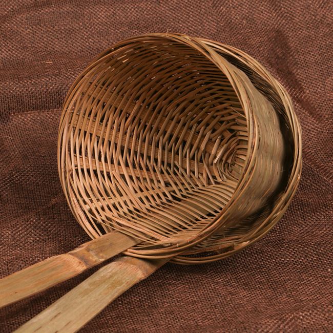 竹编漏勺米粉传统四川绵阳面条粉条手工竹子漏勺