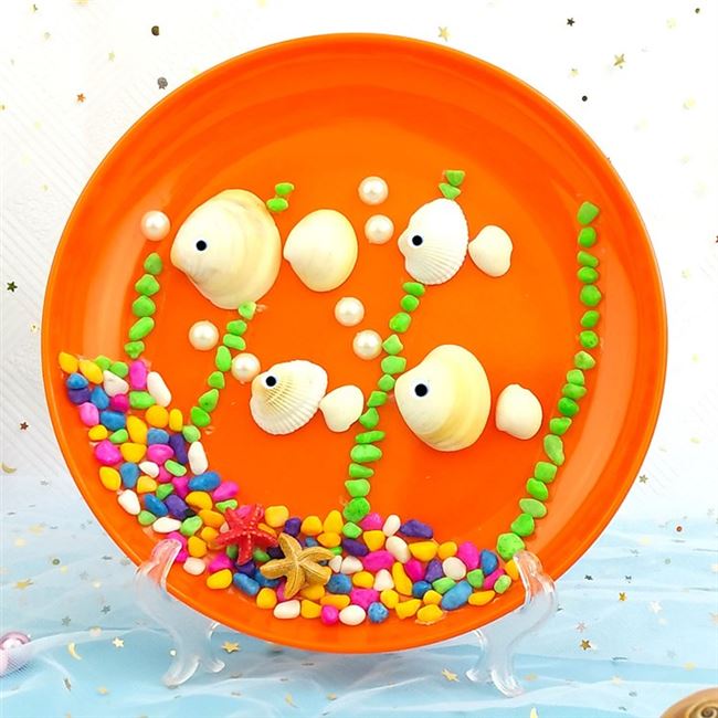 幼儿园手工纸杯儿童海洋海底世界diy纸盘材料手工创意粘贴类