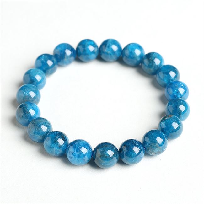 手链蓝色礼物天然磷灰石水晶手链蓝磷灰手串水晶晶色手链