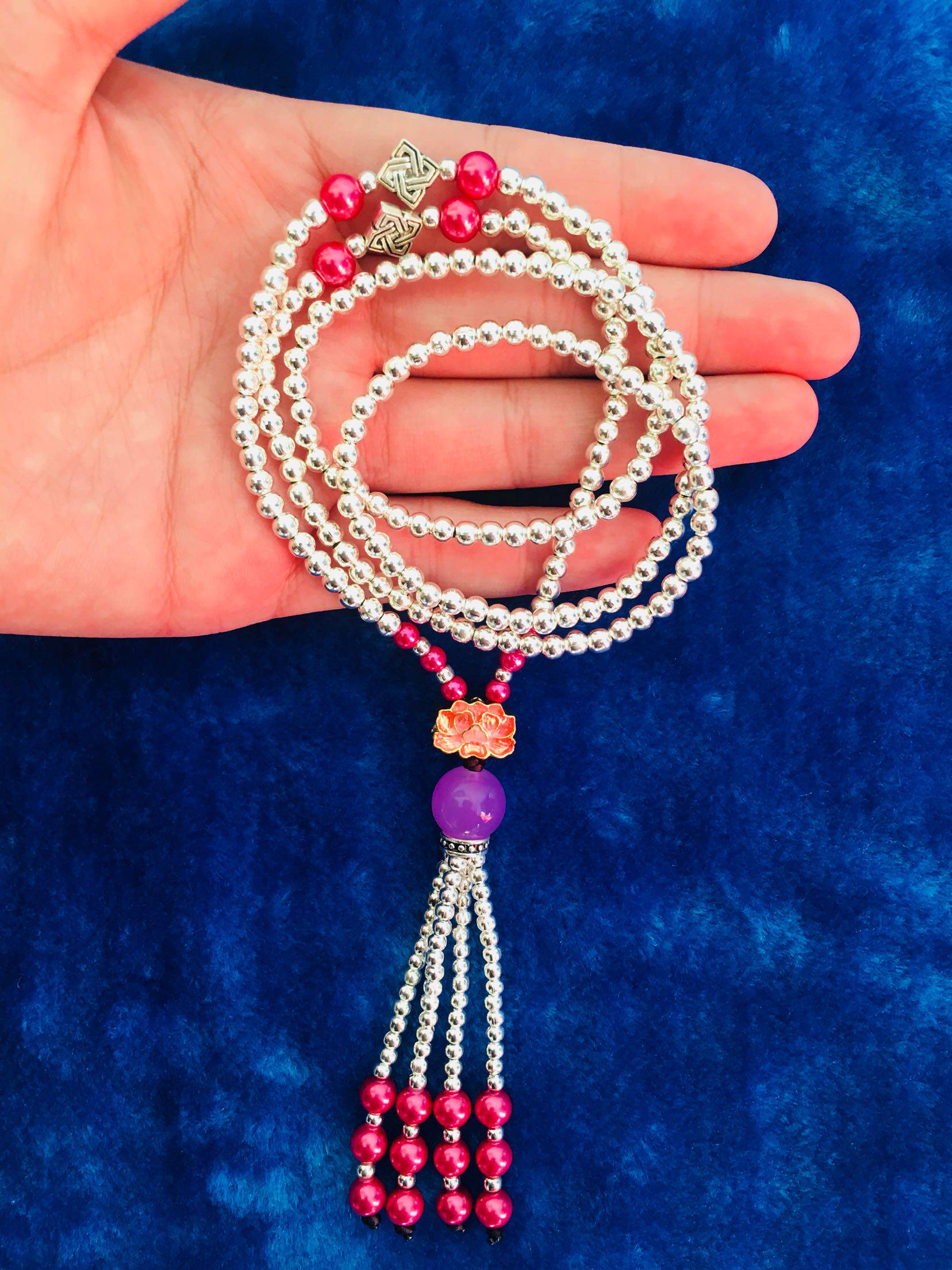 蒙古元素手工流苏毛衣链铜镀银民族风牛角装饰项链