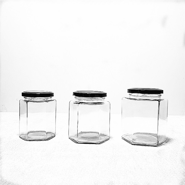辣椒酱蜂蜜罐头瓶六角六棱玻璃瓶子密封罐喜蜜包装瓶菜果酱瓶带盖