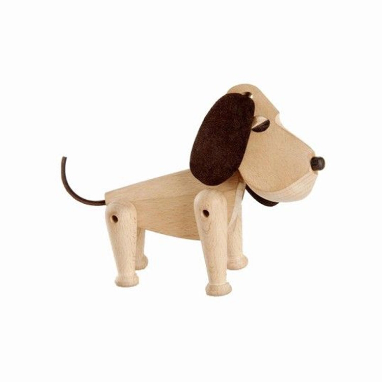 北欧风格oscar木狗丹麦原木木雕木偶经典家居摆件