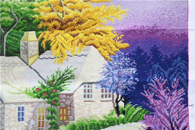 成品十字绣好的手工手绣悠然小居乡村小屋园田十字绣成品