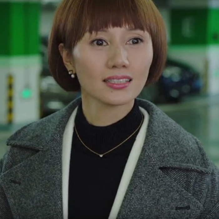 我的半生袁泉唐晶明星款人字纹大衣宽松风衣毛呢外套