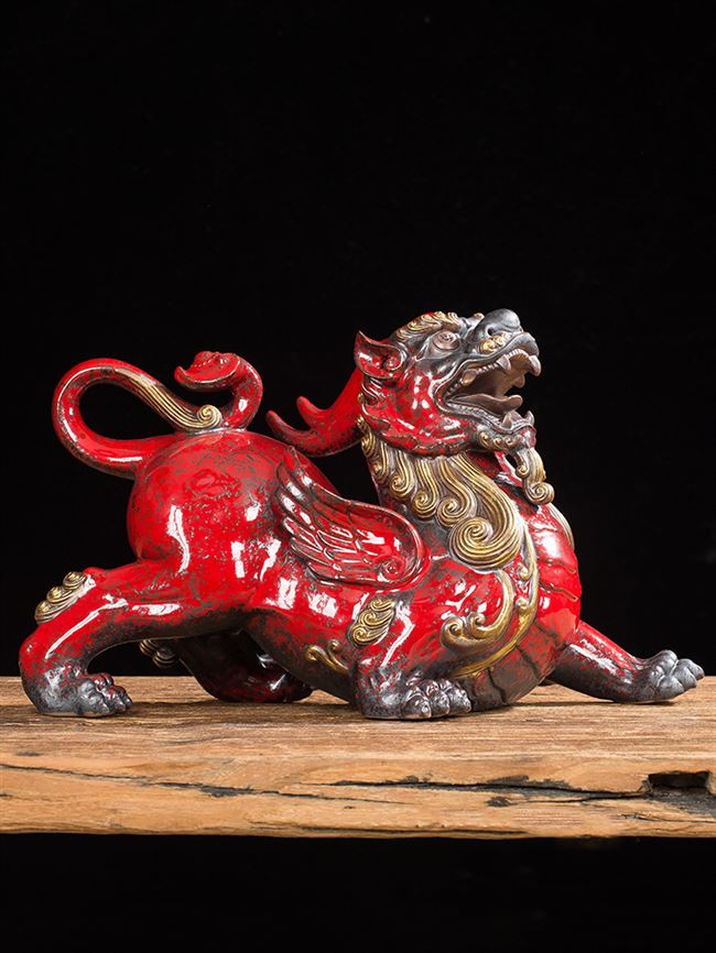 正品问瓷阁招财貔貅摆件陶瓷聚财镇宅辟办公室装饰品摆件