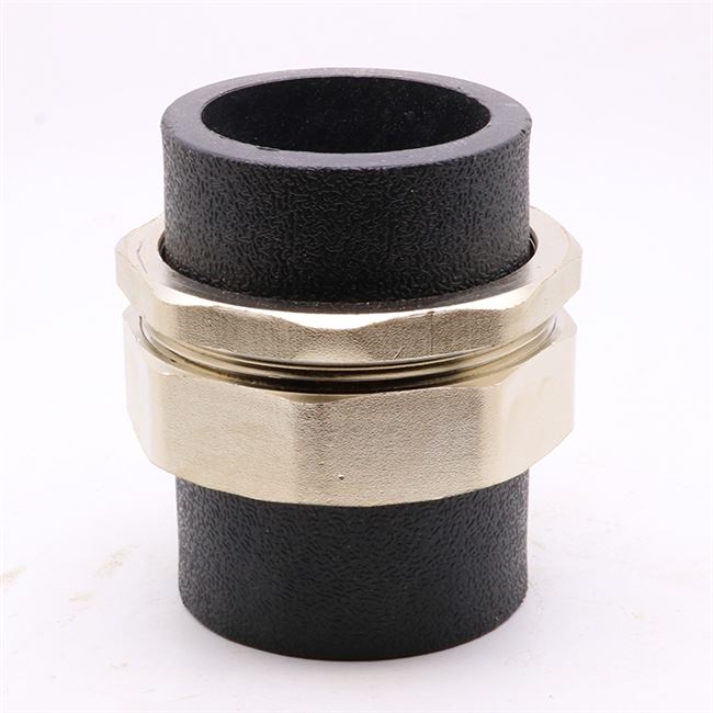 铜活双头402063pe热熔253250活接加厚水管pe管