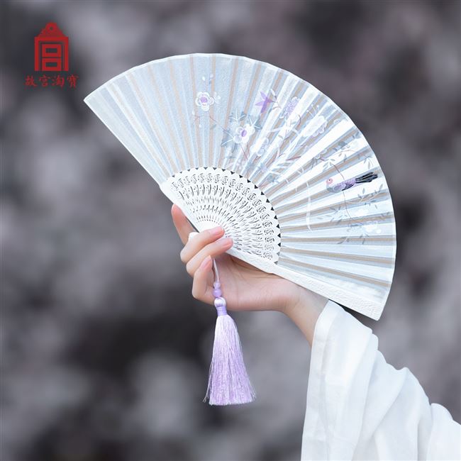 售完无补故宫花鸟扇子折扇中国国风折叠博物院扇子