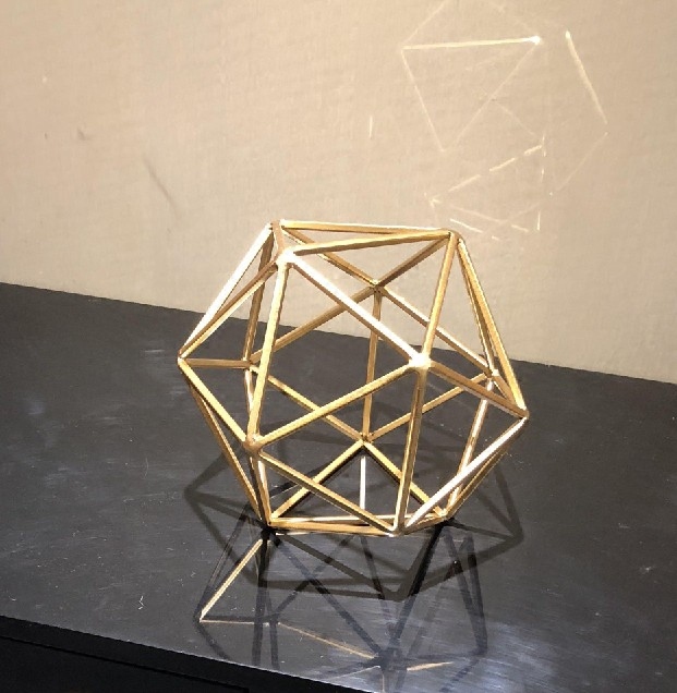 创意欧式手工金属摆件铁艺方管三角形摆设钻石摆件