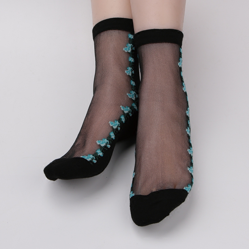 女士玻璃丝袜日系水晶透明短袜袜子短袜