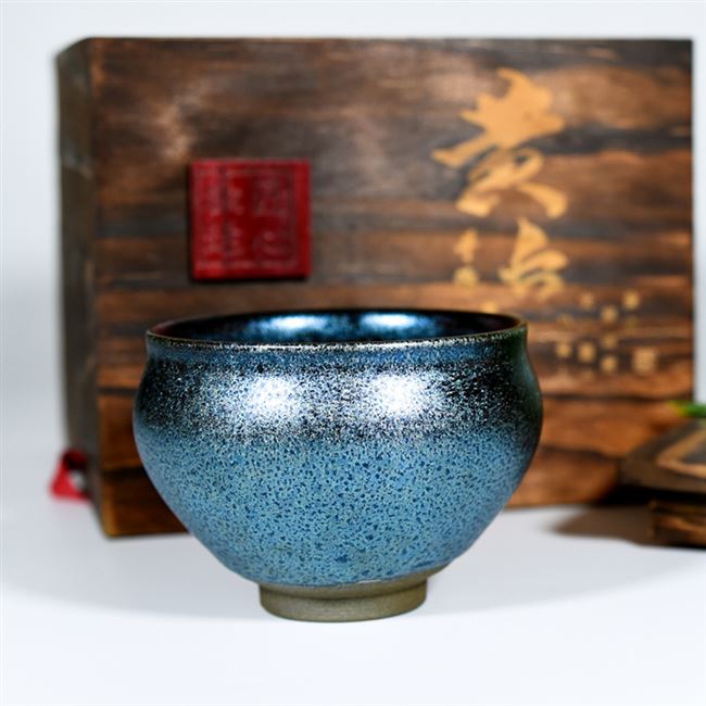 建盏建阳主人茶杯天目盏黄长发雀羽原矿铁胎建盏