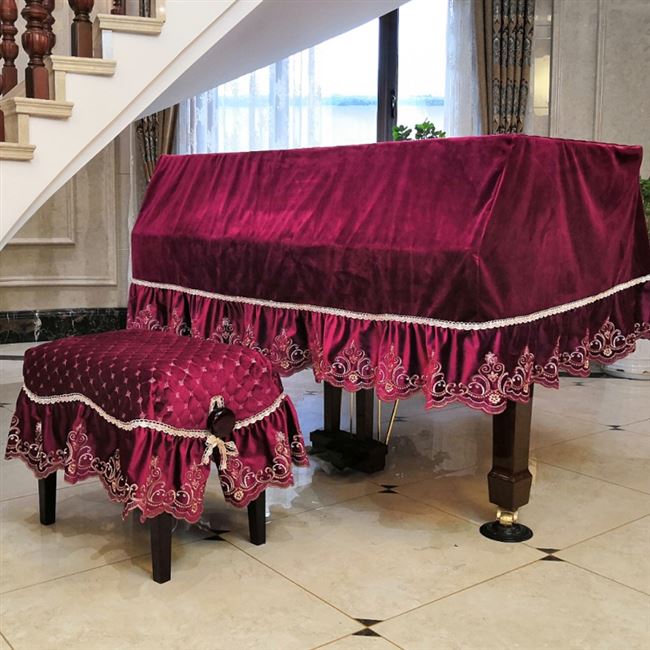 钢琴三角意大利绒压欧式防尘钢琴罩