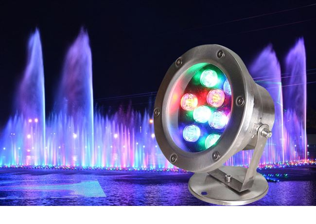 水下射灯220v水底景观灯led水池下水喷漆七彩灯其它灯具灯饰