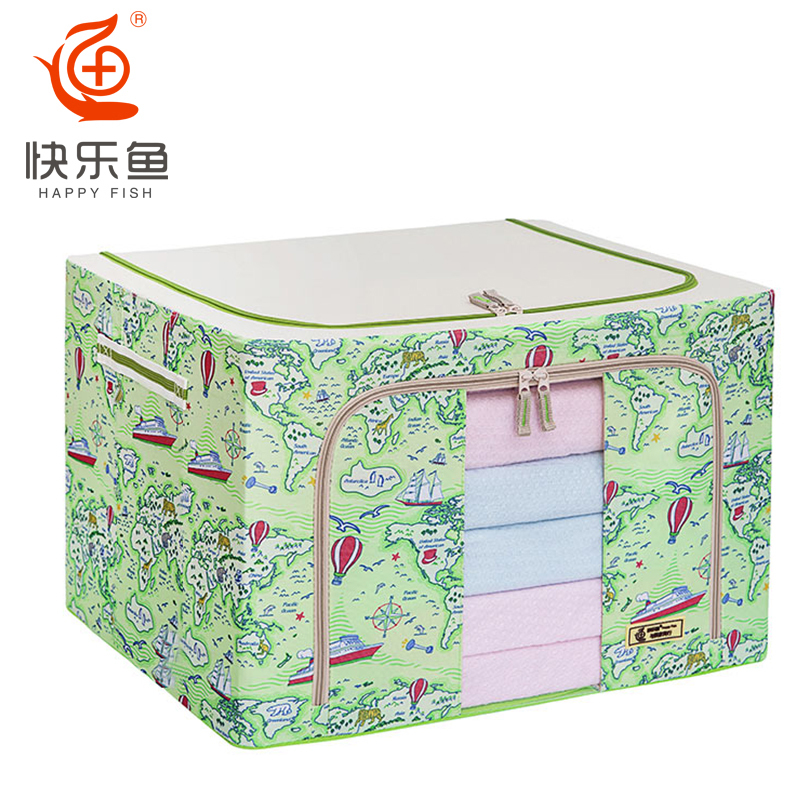 环保大号可水洗衣物整理箱 整理储物收纳箱 牛津布钢架百纳箱 - 图0
