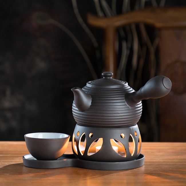 家用陶制温茶蜡烛茶炉陶瓷煮茶复古原陶干烧台整套茶具