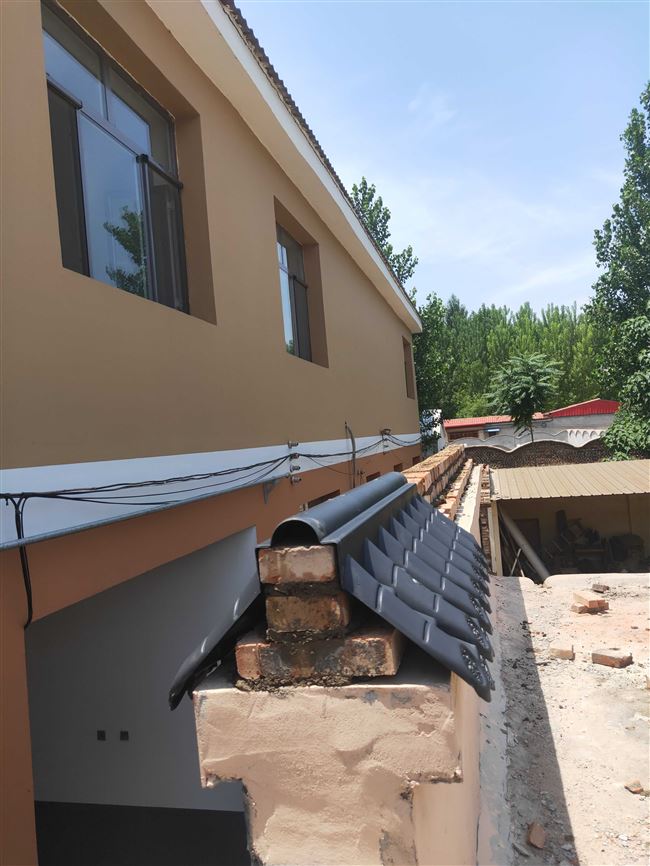 双面墙头围墙琉璃瓦复古室外仿古塑料一体装饰石棉瓦