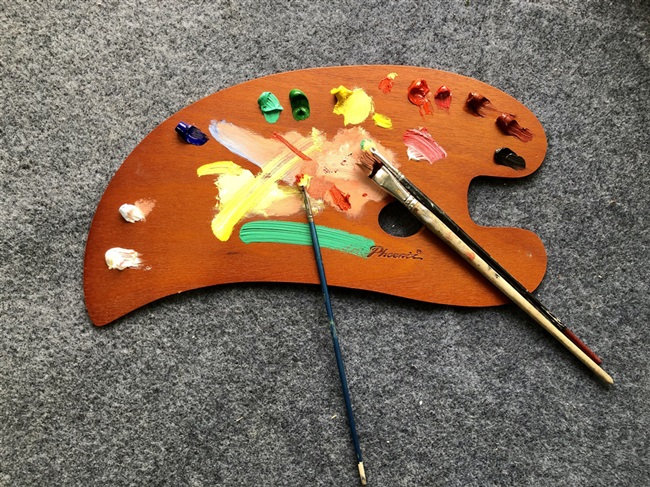 调色板凤凰油画大号木制月牙实木调色盘调色板