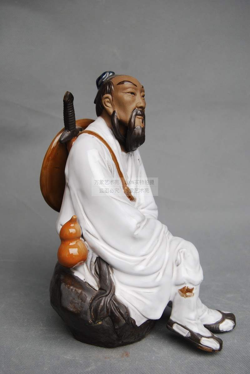 中国古代人物仙风道骨陶瓷摆件假山盆景造景装饰品家居书台工艺品