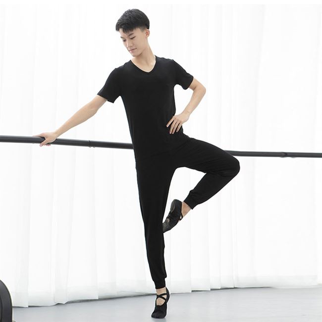 男生现代舞套装宽松练功芭蕾瑜伽形体表演广场舞现代舞服装