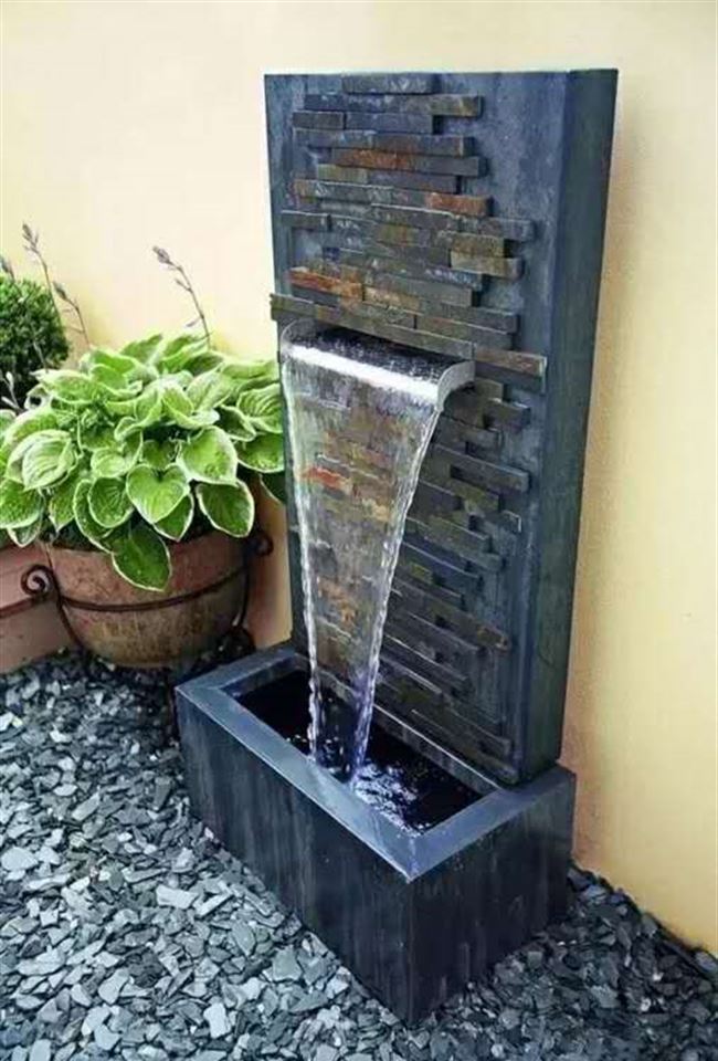 瀑布造景欧式不锈钢出水庭院水景流水水帘叠水叠水瀑布