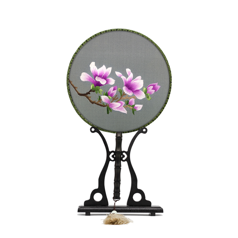 湘绣团扇古风汉服扇子手工刺绣双面绣出国礼湘绣