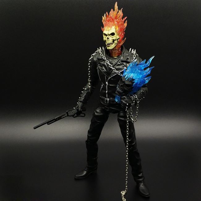 9寸恶灵骑士骷髅摩托灵魂战车模型战警可动人偶潮玩盲盒