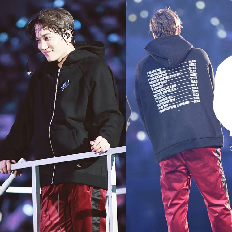 exo四巡演唱会周边边伯贤灿烈金钟仁同款拉链帽开衫加绒卫衣