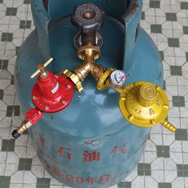 石油气分为液化全铜煤气罐三通接口钢瓶一二接口煤气瓶两路双出阀