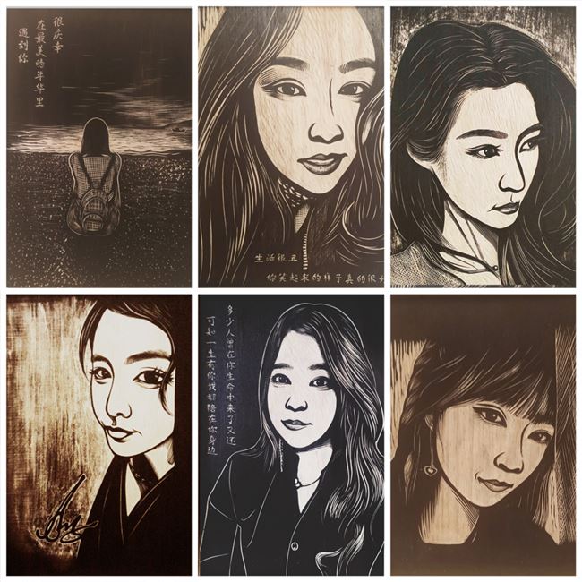 版画diy肖像手工木刻定制情侣照片雕刻装饰画木版画